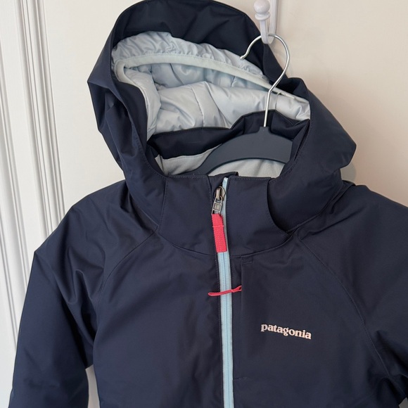 Patagonia Girls’ Powder Town Navy Blue Jacket, Small 7-8 - Picture 2 of 8